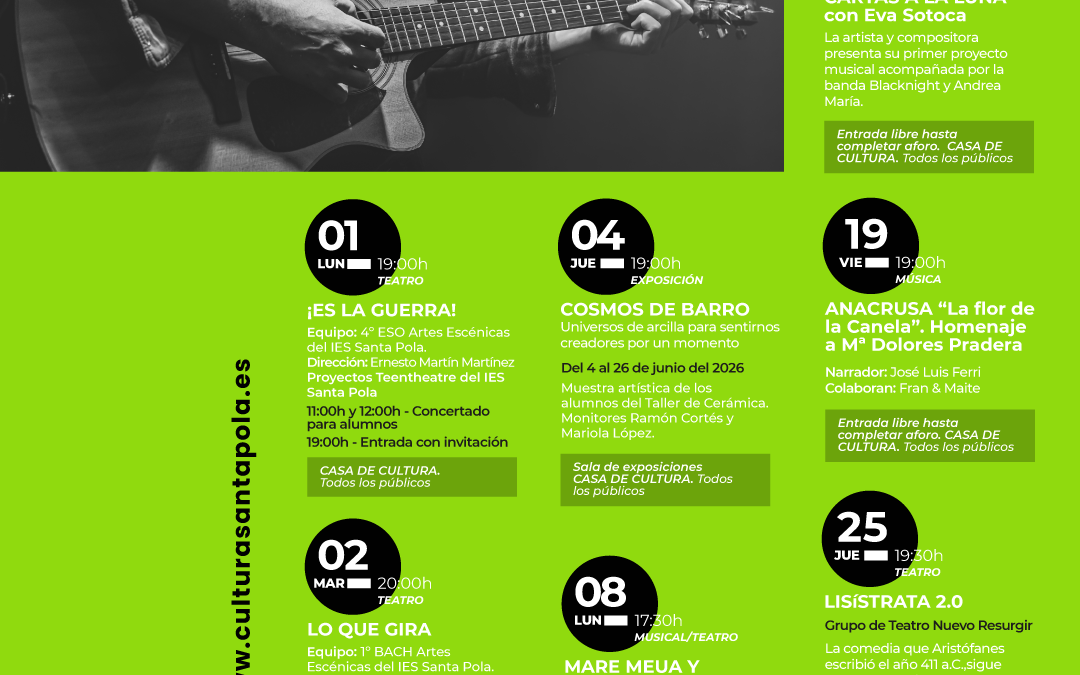 Programación Cultural JUNIO 2026