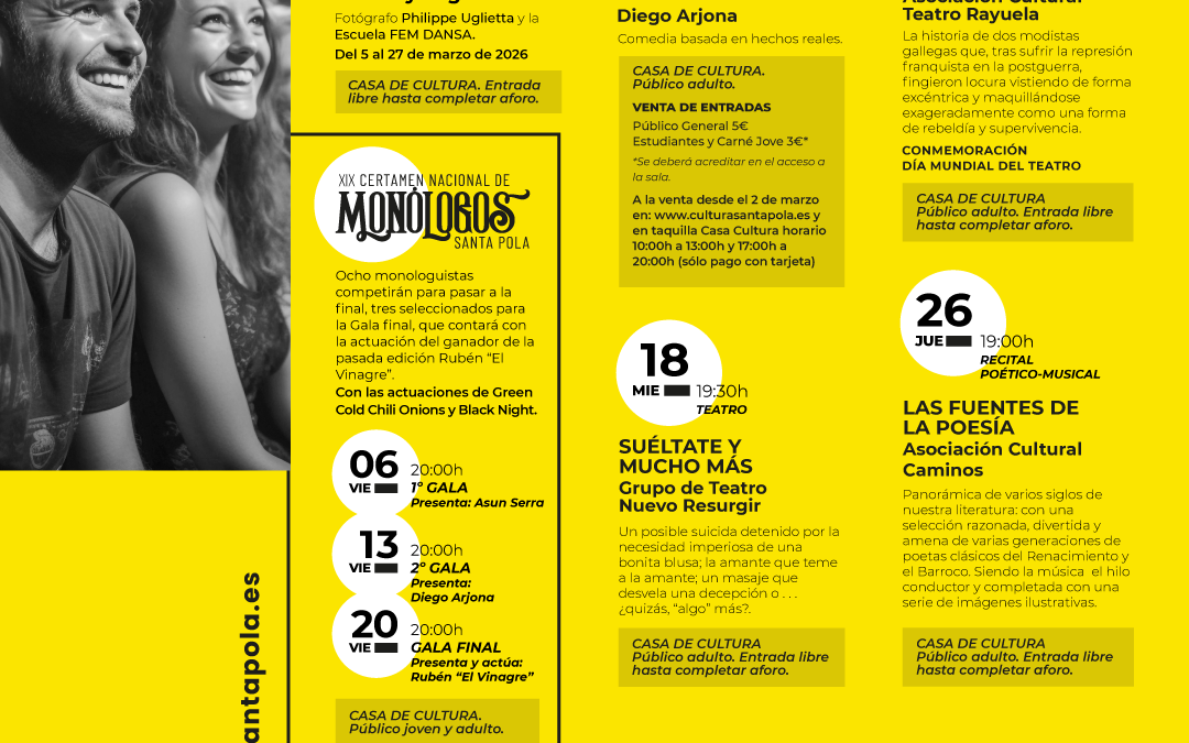 Programación Cultural – MARZO 2026